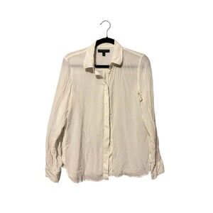 Banana Republic Silk Blouse Size S Cream Classic Timeless Capsule Wardrobe